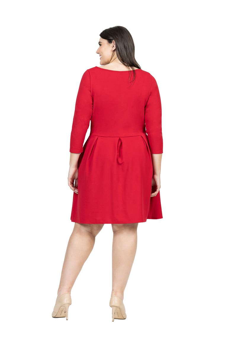 Plus Size Perfect Fit and Flare Pocket Dress, Alternate, color, Red