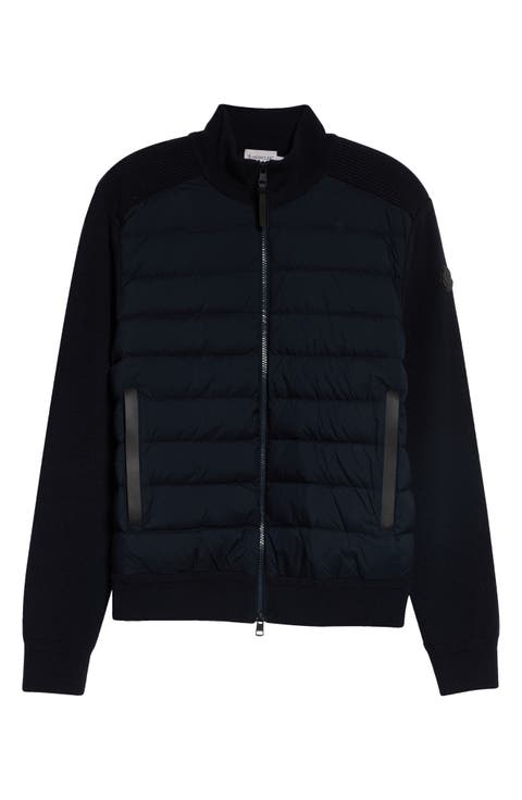 Wool & Cashmere Blend Quilted Zip-Up Cardigan