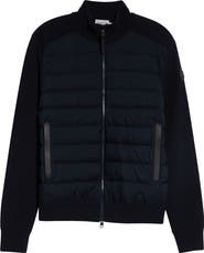 Moncler Wool & Cashmere Blend Quilted Zip-Up Cardigan