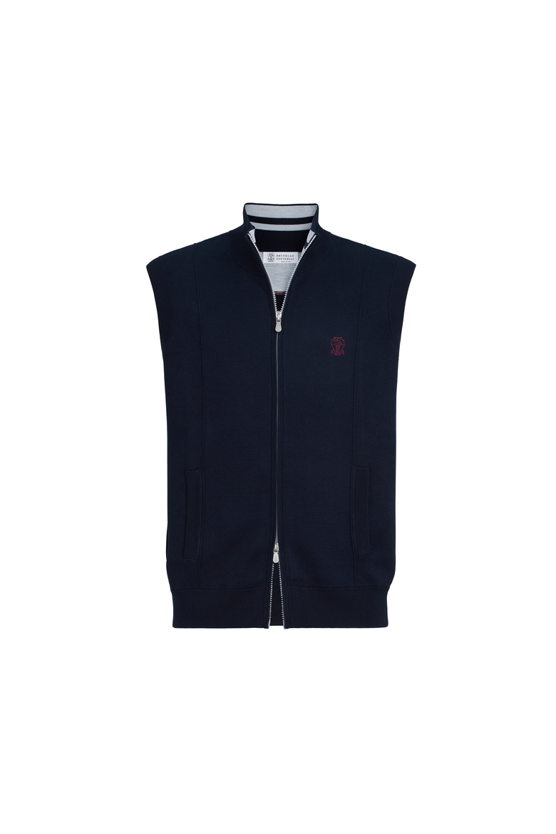 Double knit vest, Alternate, color, Blue