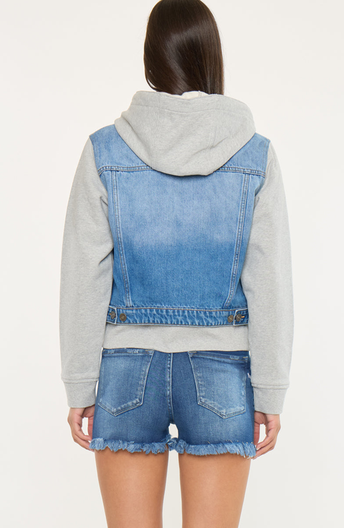 Kancan Kenzie Denim Hoodie Jacket In Blue