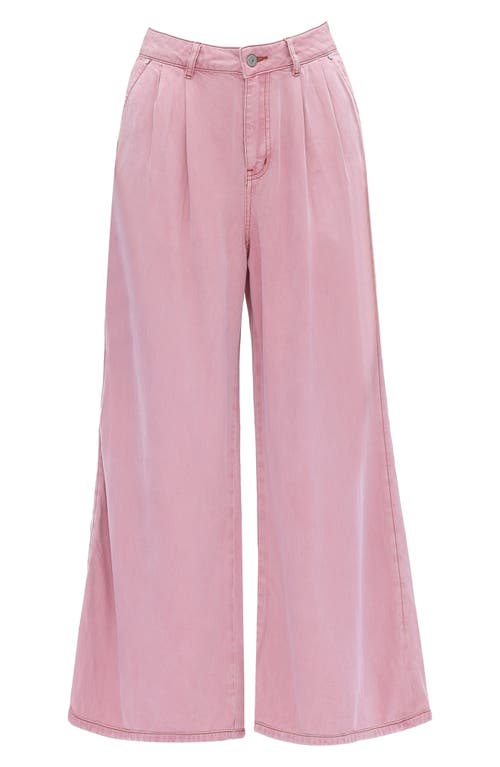 Bayeas Pleated High Waist Ankle Wide Leg Pants In Pink
