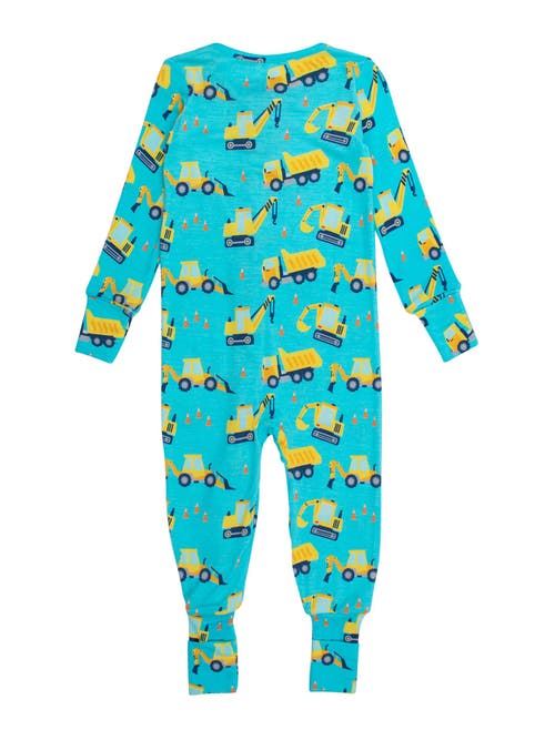 Rufflebutts Softsnooze Convertible One Piece Pajama In Blue