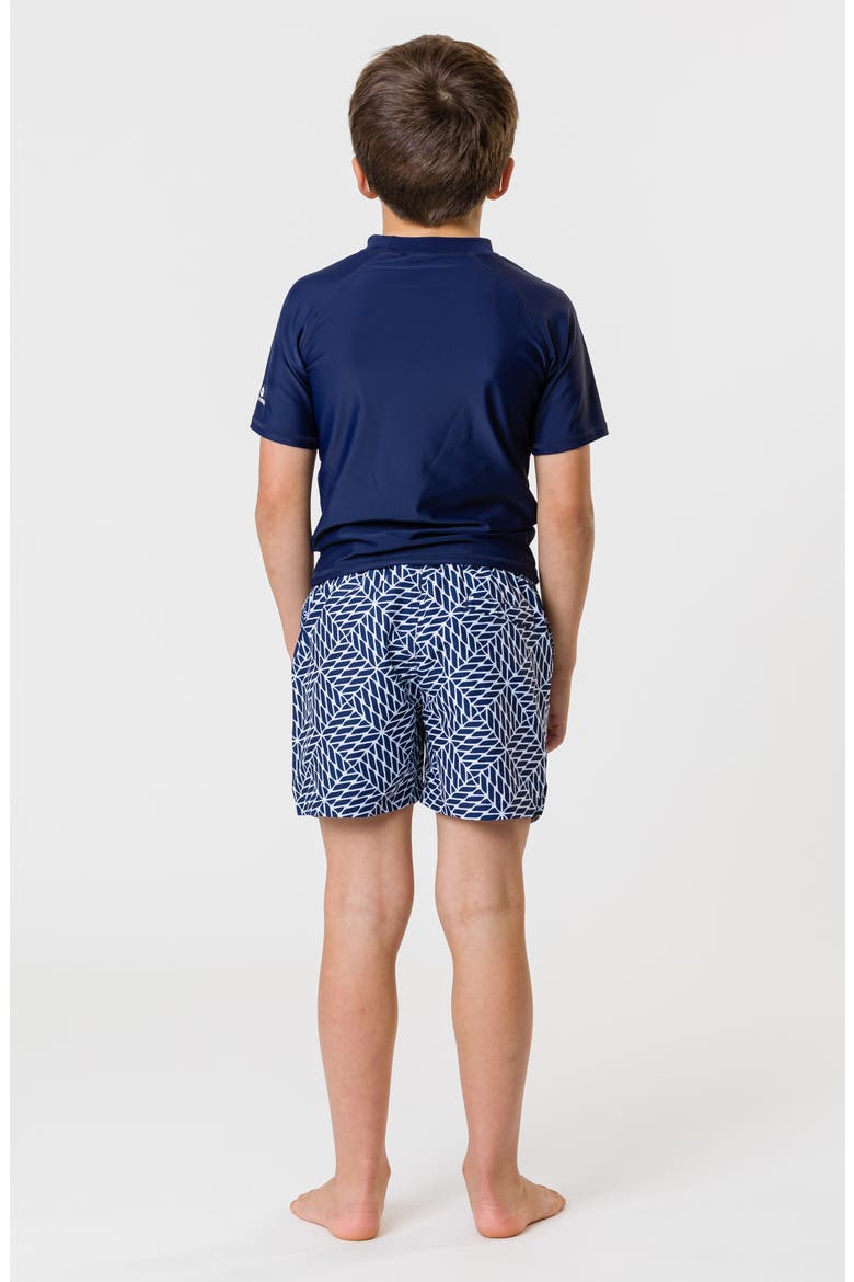 Kids' Short Sleeve Rashguard, Alternate, color, NAVY