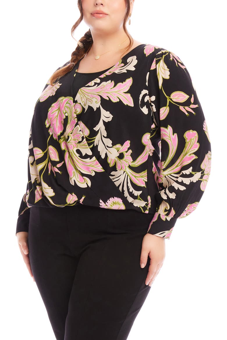 Floral Drape Front Top, Alternate, color, FLORAL
