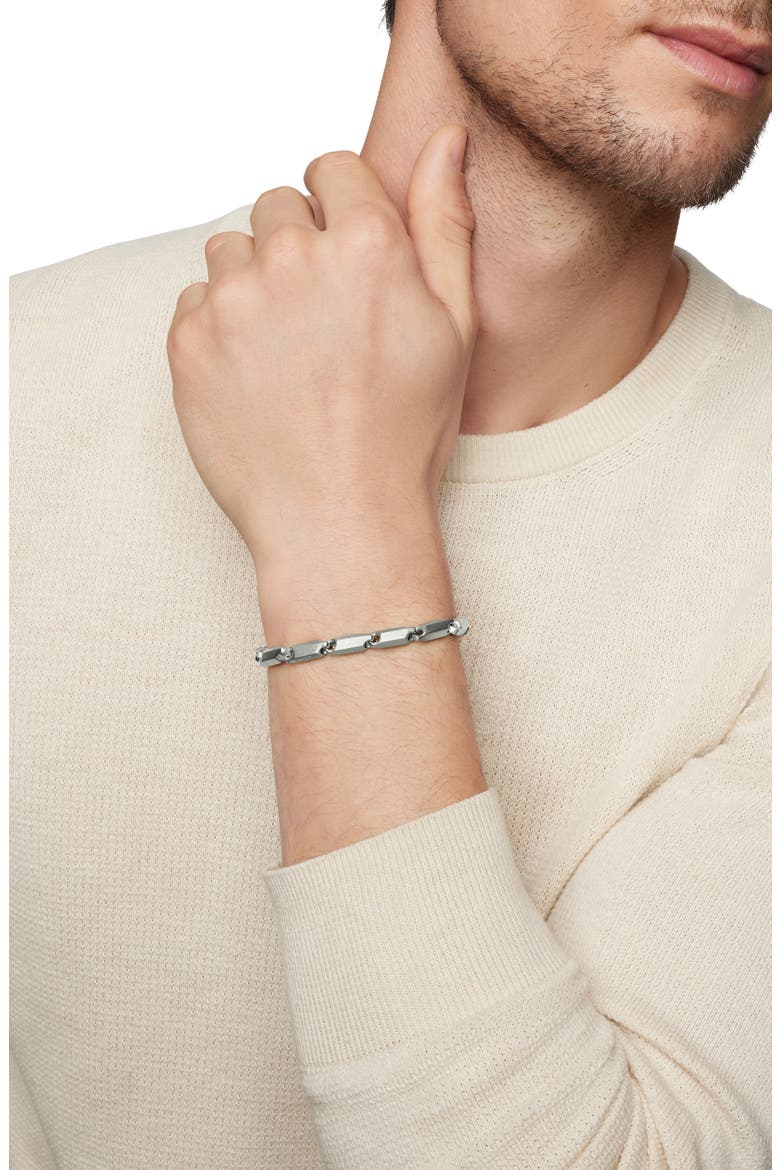 Faceted Link Bracelet, 3mm, Alternate, color, STERLING SILVER