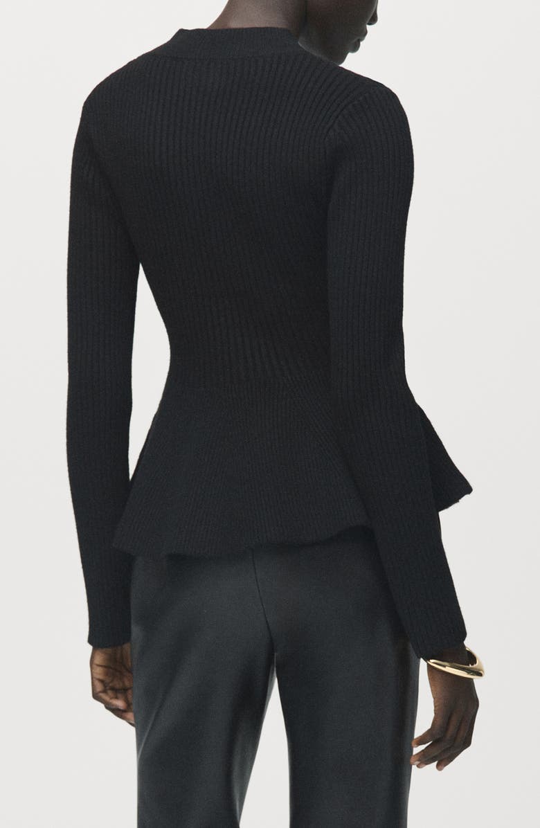 MANGO Peplum Rib Sweater, Alternate, color,