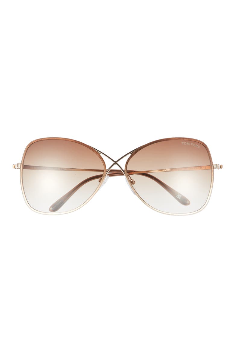 Colette 63mm Oversized Sunglasses, Main, color, SRGLD/BRN