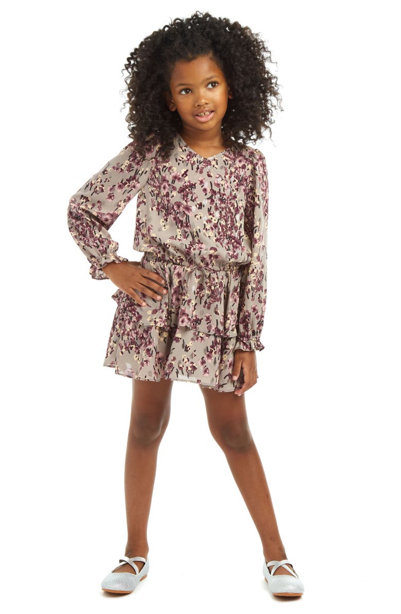 Pippa & Julie Kids' Noa Wrap Top & Skirt Set, Alternate, color, Gray