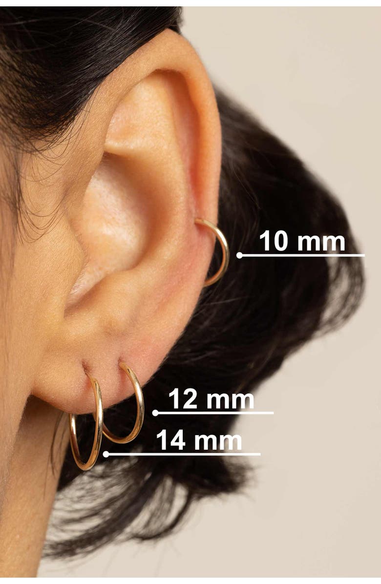 Oradina 14K Yellow Gold Easy Day Petite Endless Hoops, Alternate, color, Yellow Gold