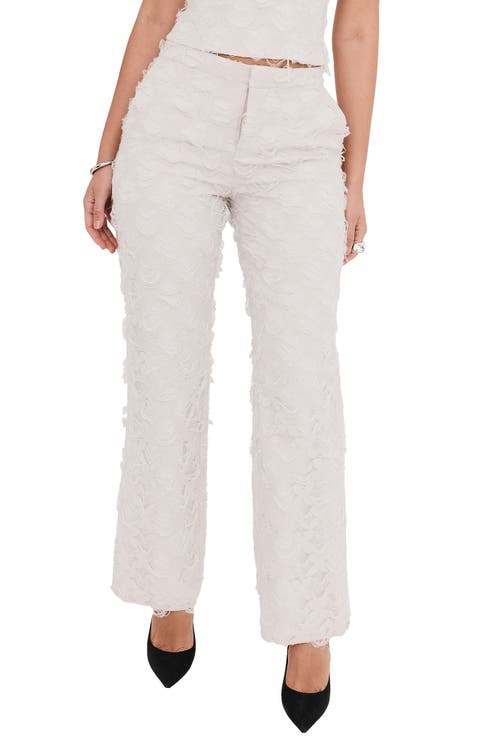 Textured Straight Leg Pants