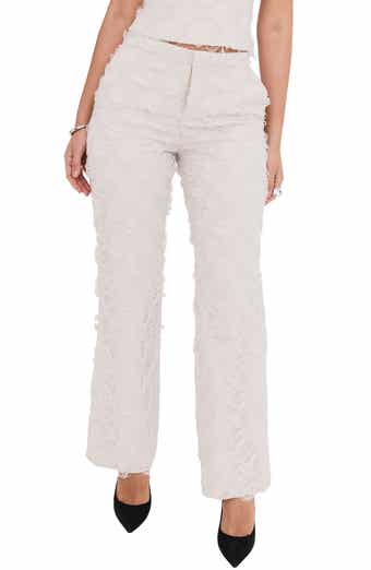 Mistress Rocks Floral Cutout Lace-Up Straight Leg Pants Mistress Rocks Floral Cutout Lace-Up Straight Leg Pants