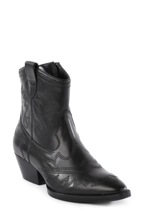 Black western booties women's online