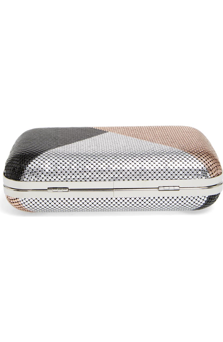 Whiting & Davis Color Block Mesh Box Clutch, Alternate, color,