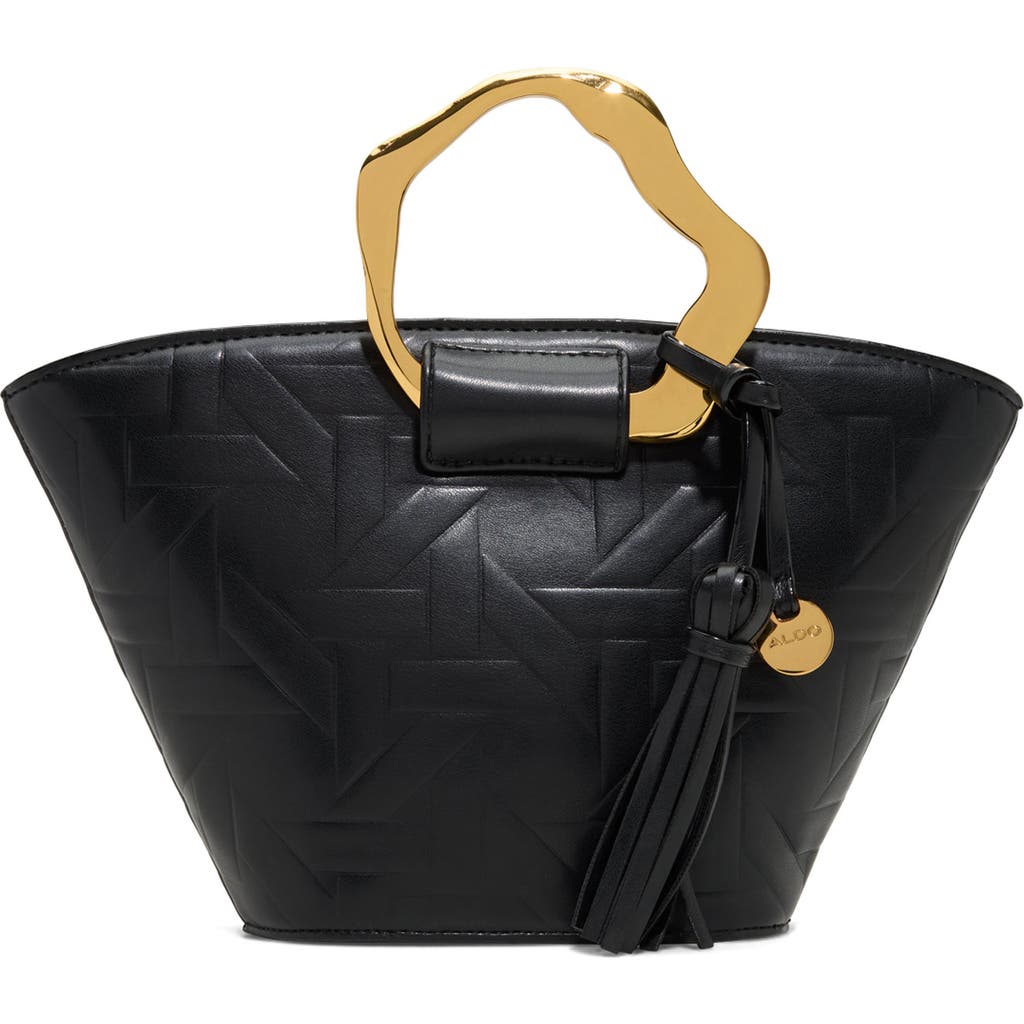Aldo Malede Quilted Faux Leather Top Handle Bag In Black Overflow