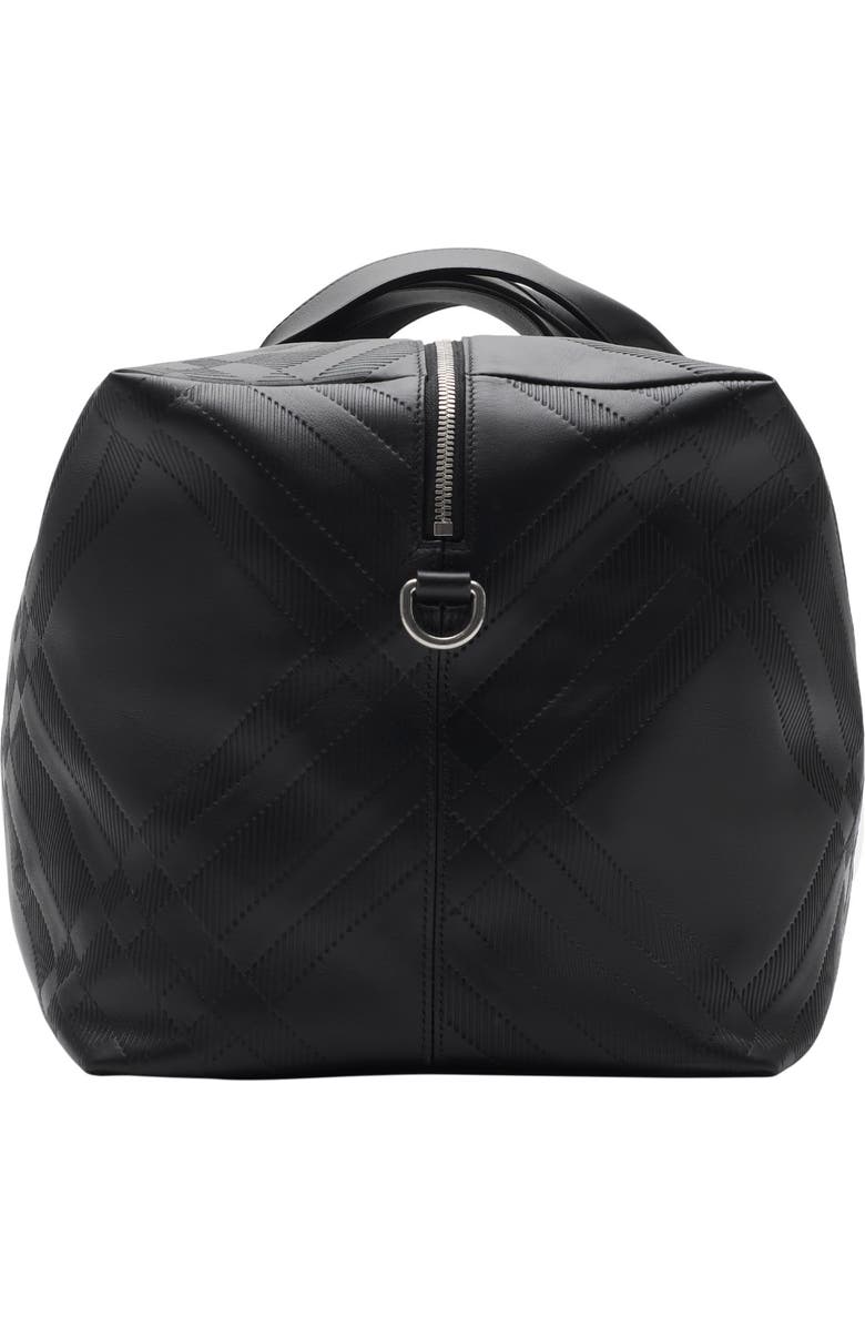 Burberry Embossed Check Duffle Bag, Alternate, color, Black