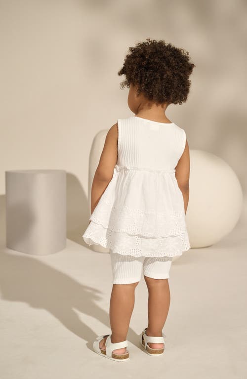 Next Kids' Broderie Anglaise Babydoll Tank & Ribbed Shorts Set