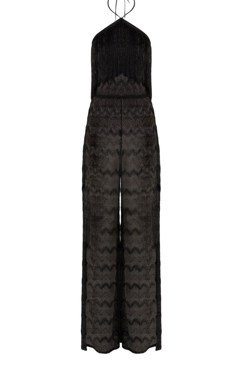 Missoni Zig Zag Lamé Viscose Jumpsuit With Fringes, Alternate, color,