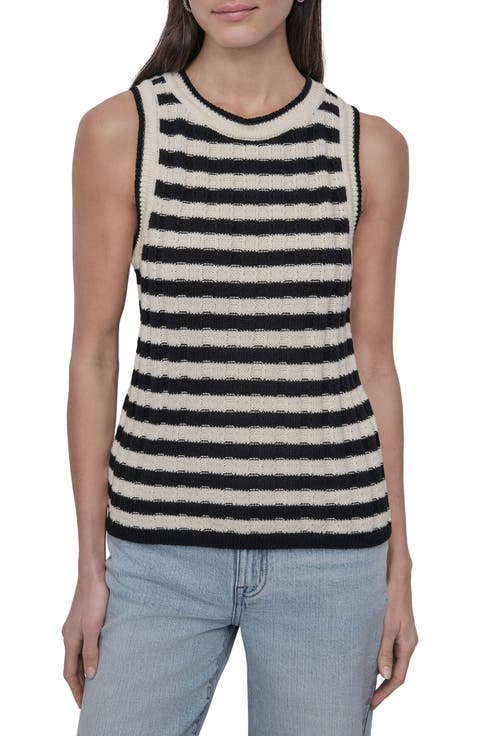 Stripe Rib Knit Sleeveless Top