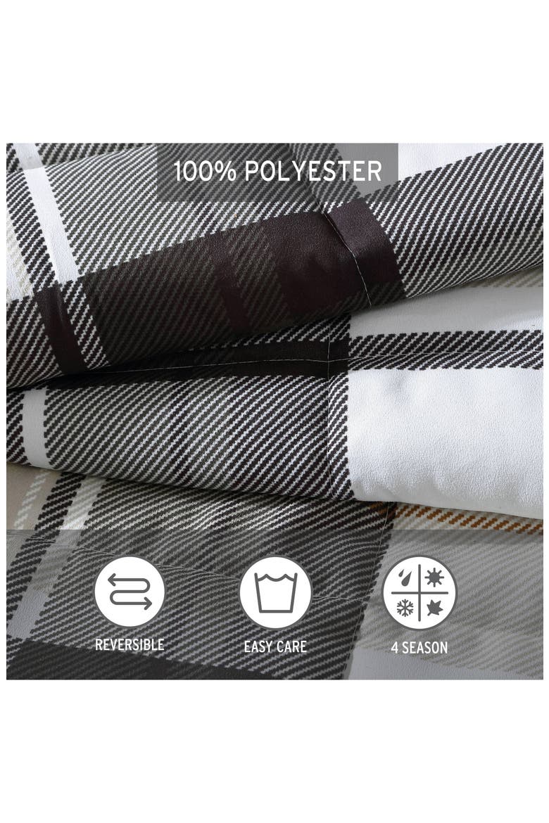 Normandy Plaid Comforter Set, Alternate, color, BLACK