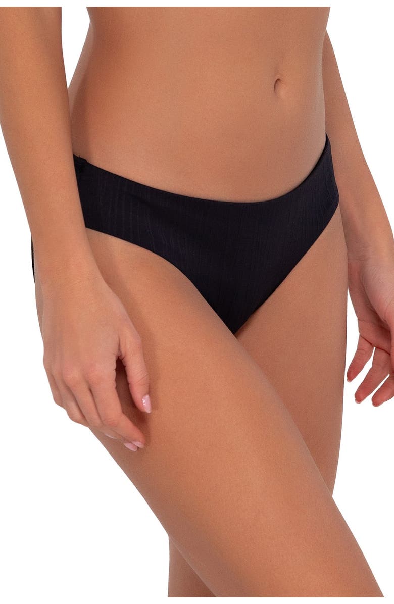 Sunsets Collins Hipster Bikini Swim Bottoms, Alternate, color, Black Seagrass Texture