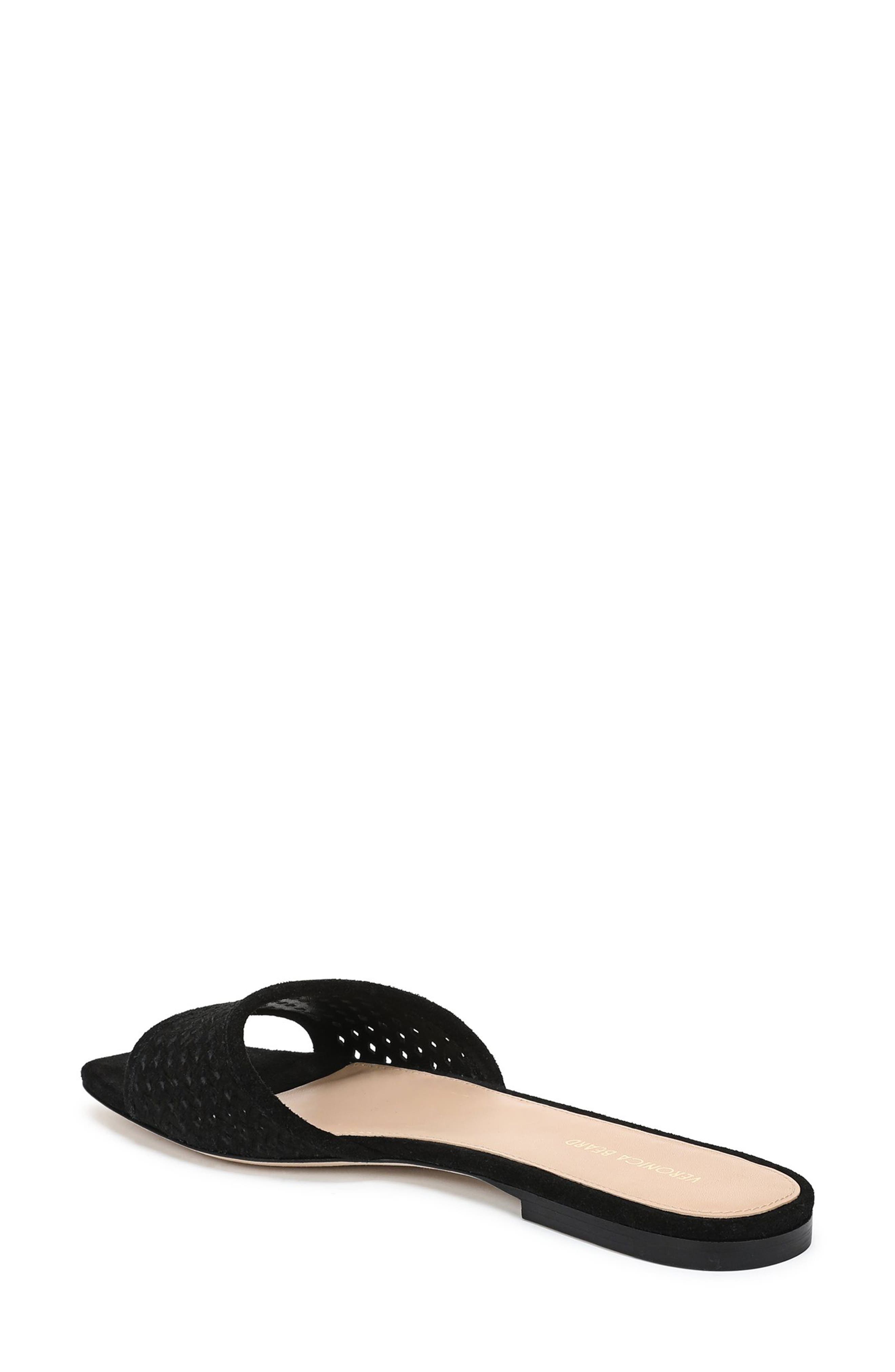 Myla Perforated Slide Sandal, Alternate, color, BLACK