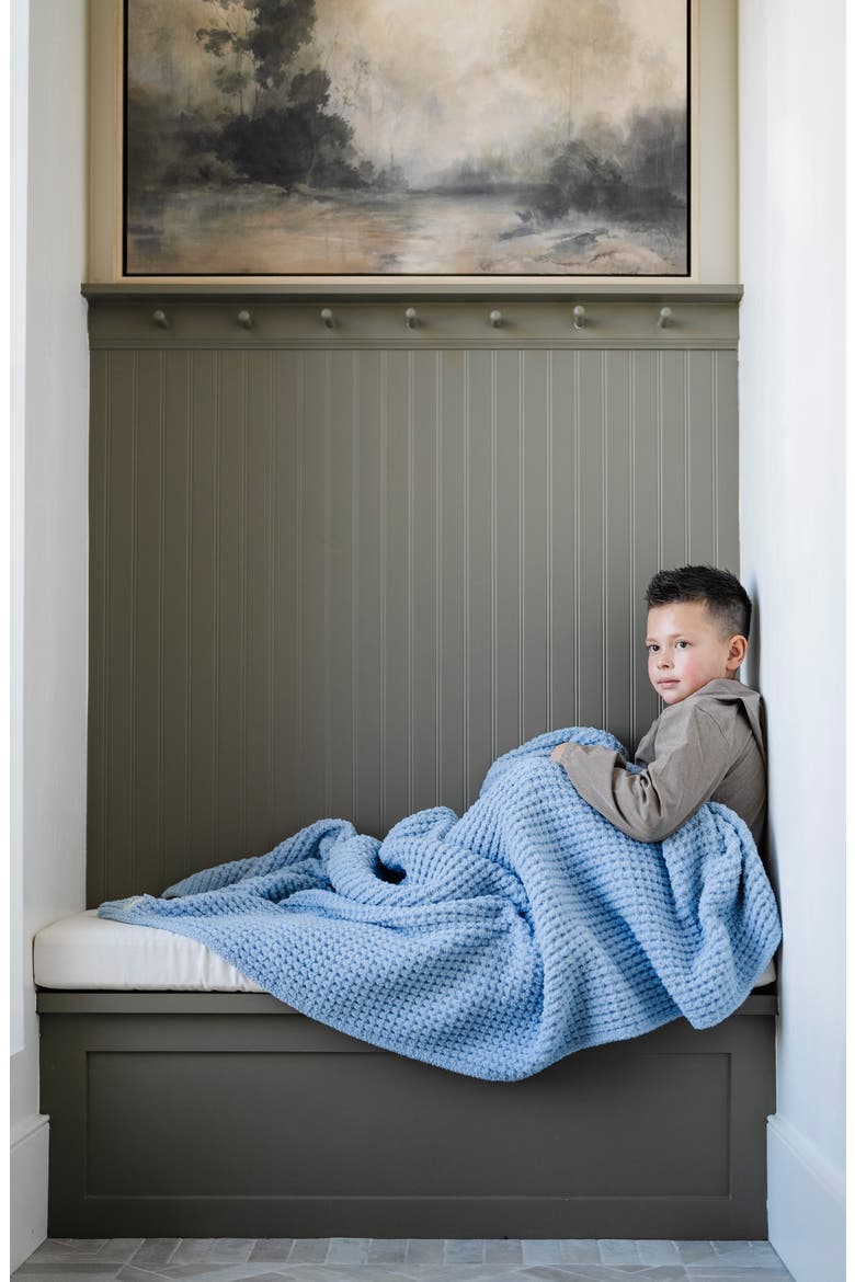 Waffle Toddler Blanket, Alternate, color, BLUE JAY