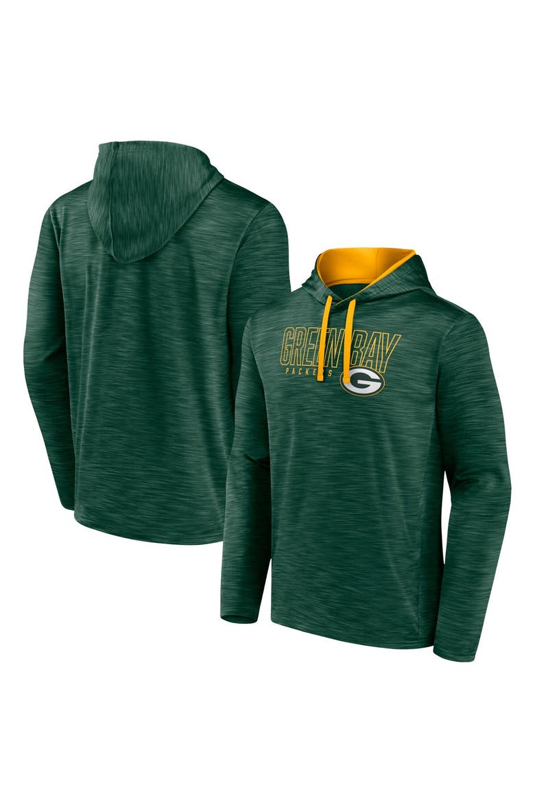 Men's Fanatics Branded Heather Green Green Bay Packers Hook and Ladder Pullover Hoodie, Main, color, Heather Green