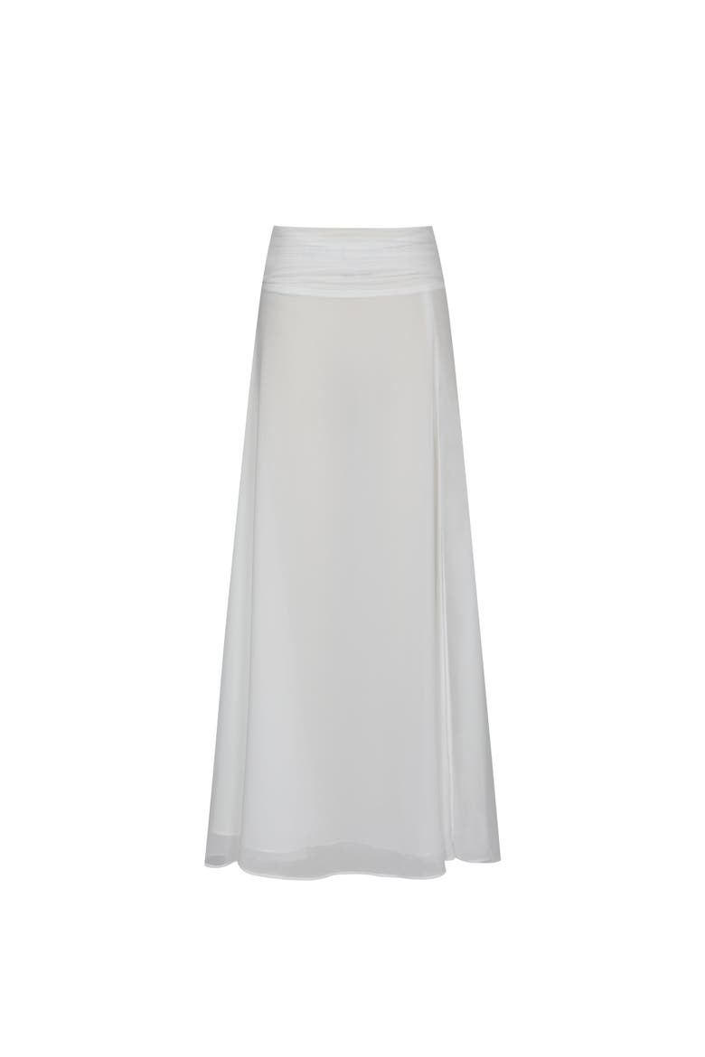 Yanna Chiffon High-Low Maxi Skirt, Alternate, color, White