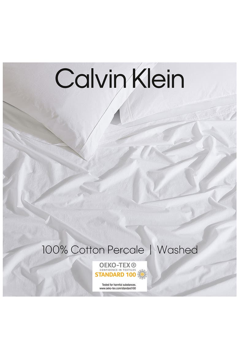 Washed 200 Thread Count Percale Sheet Set, Alternate, color, WHITE