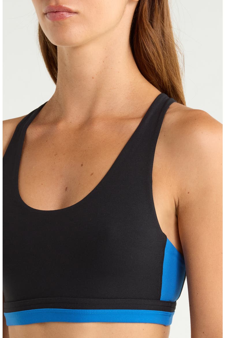 Maci Airweight™ Colorblocked Sports Bra, Alternate, color, BLACK/ CLASSIC BLUE