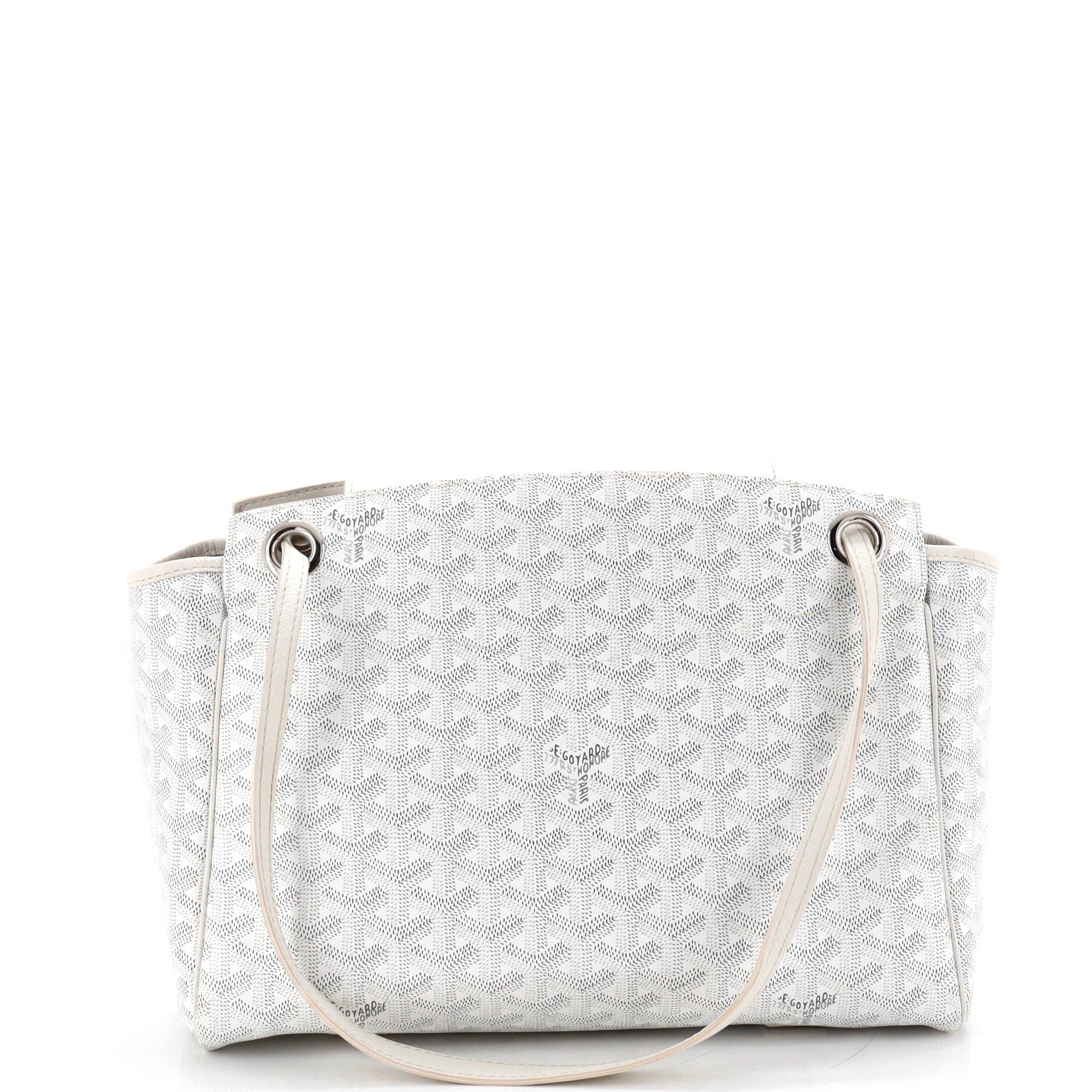 Pre-Owned Goyard Rouette Bag Coated Canvas PM, Main, color, White