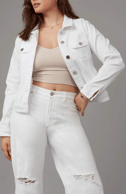 Lola Jeans Gabriella Classic Denim Jacket In White