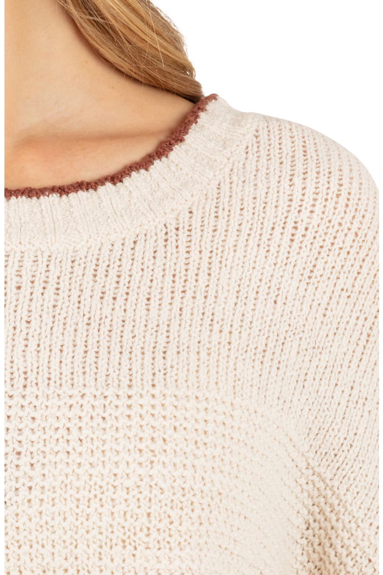 Linear Bateau Neck Sweater, Alternate, color, CREAM