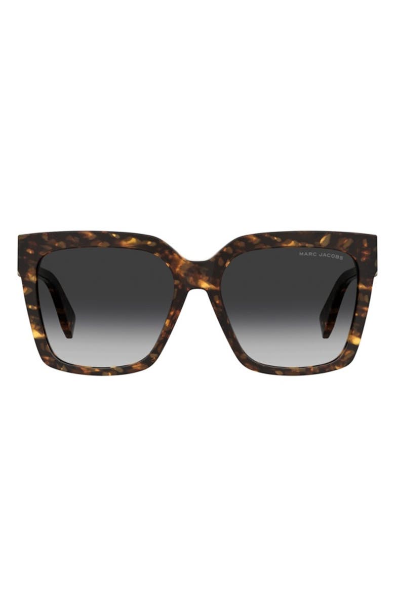 Marc Jacobs 57mm Polarized Gradient Square Sunglasses, Main, color, Havana/ Brown