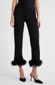 MANGO Feather Hem Capri Pants