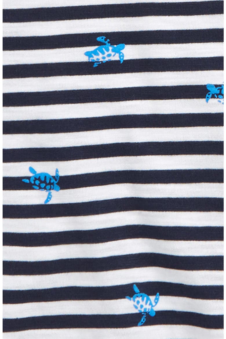 Turtle Stripe T-Shirt & Shorts Set, Alternate, color, DRESS BLUES