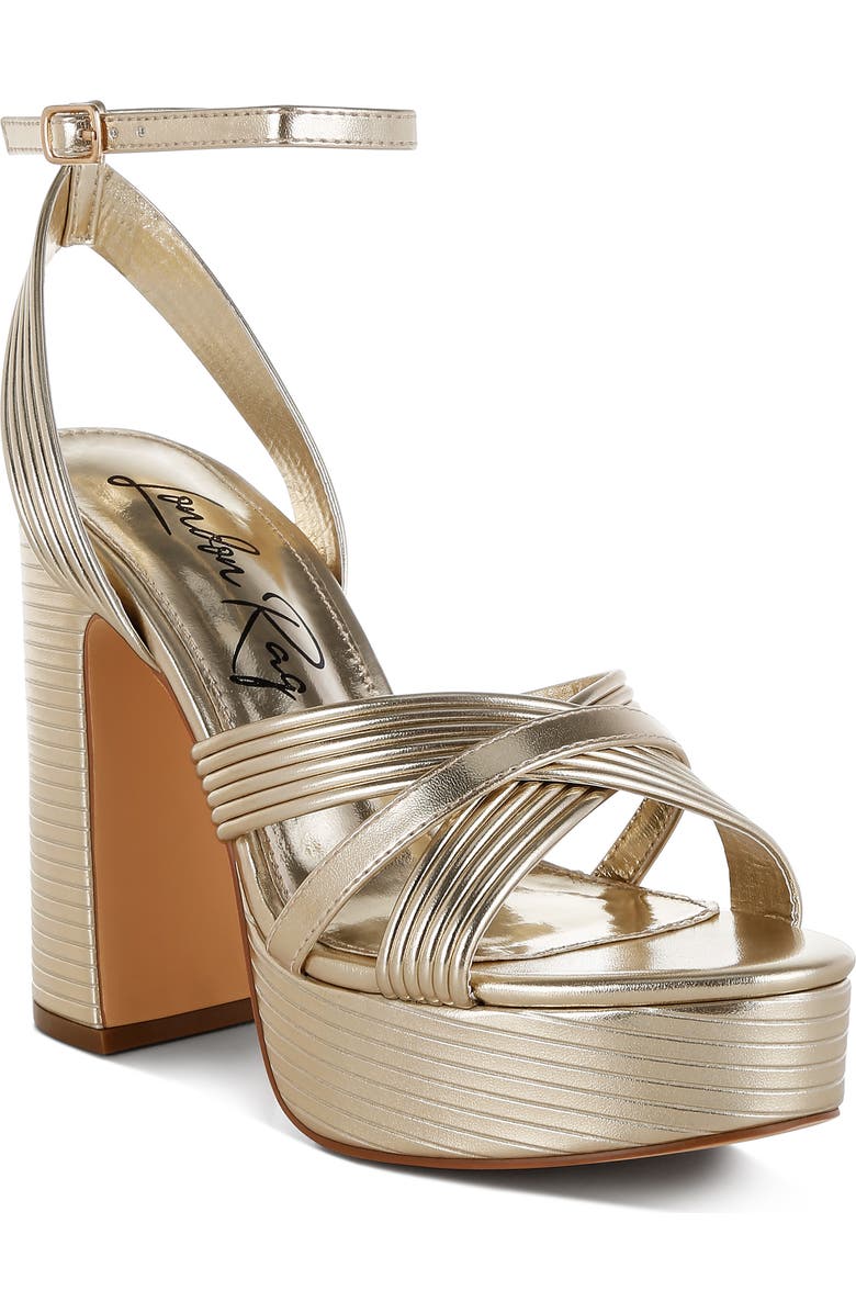 LONDON RAG Socialiate Platform Sandal, Main, color, Gold