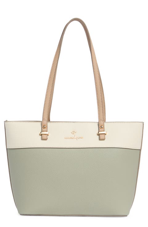 Sabine Colorblock Tote Bag & Pouch