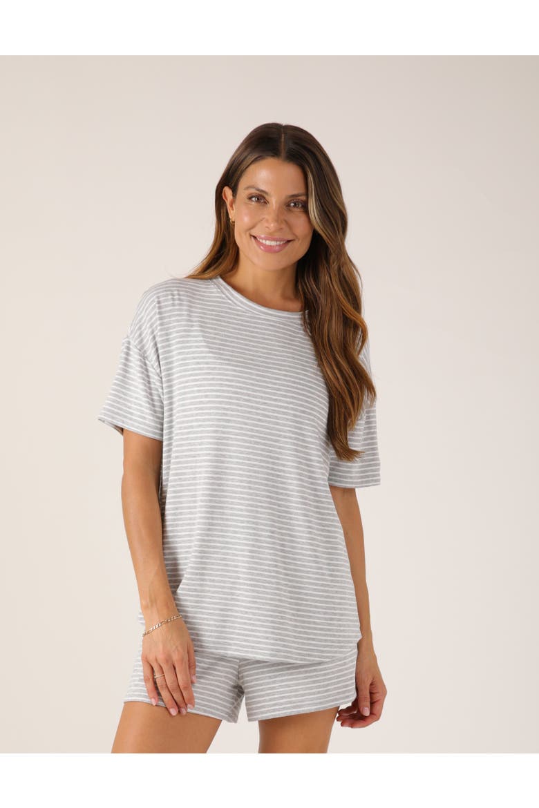 Lazy Haven Tee, Main, color, Heather Grey/White Stripe