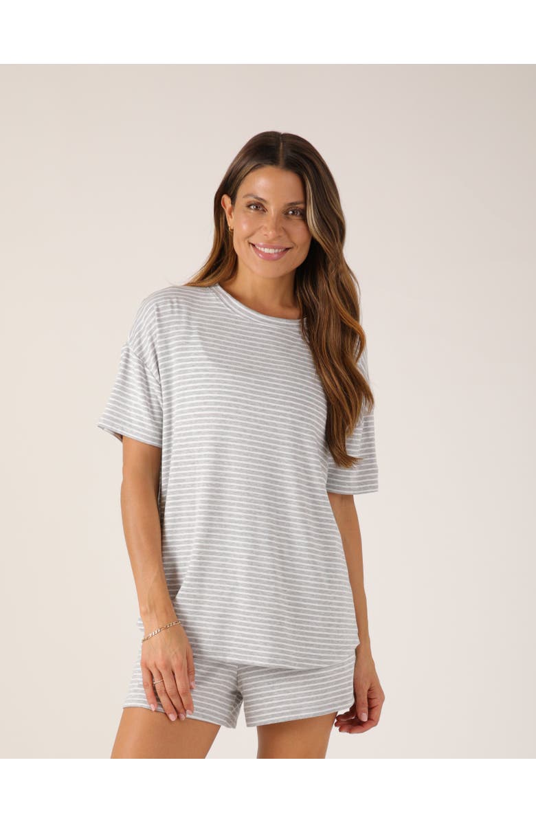 SoftFlex Lazy Haven Tee, Main, color, Heather Grey/White Stripe