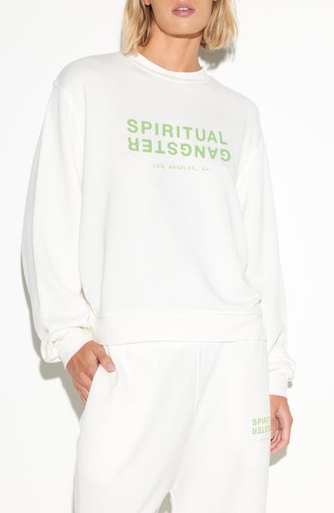 Logo Cotton & Linen Graphic Sweatshirt