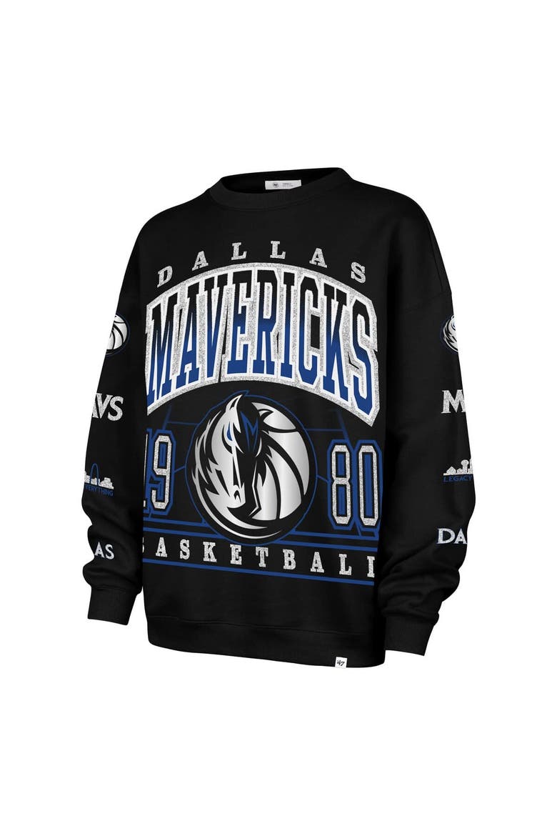Women's '47  Black Dallas Mavericks 2025/26 City Edition Go Big Oversized Sweatshirt, Alternate, color, Black