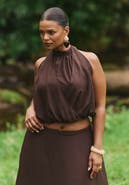 ELOQUII High Neck Bubble Top