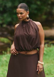 ELOQUII High Neck Bubble Top
