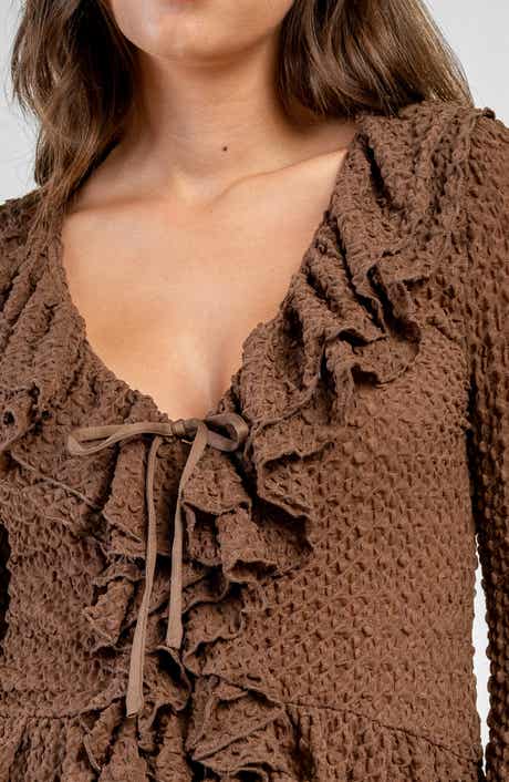 Stretch Lace Ruffle Top