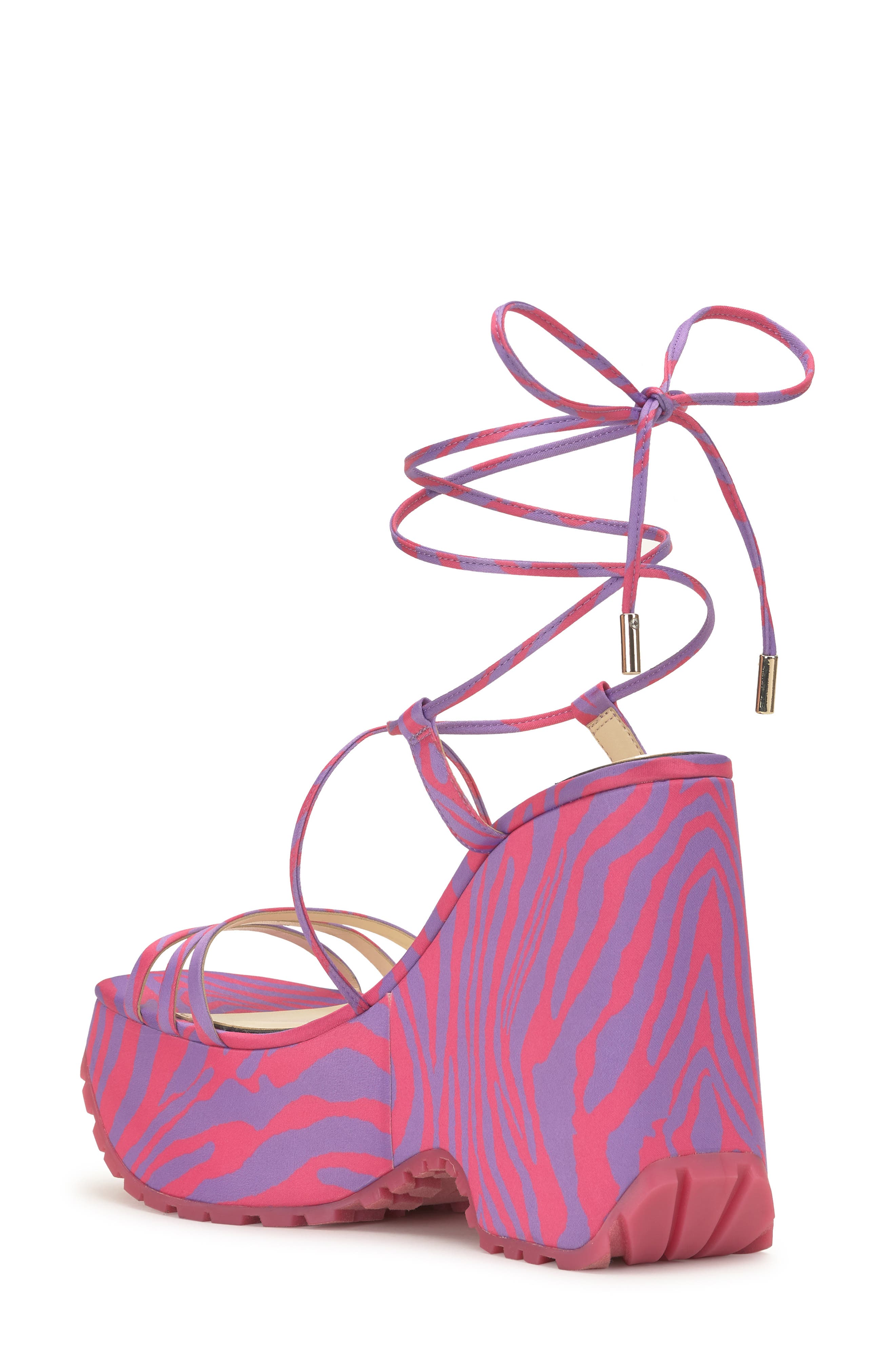 Damazy Zebra Platform Sandal, Alternate, color, LAVENDER ROSE