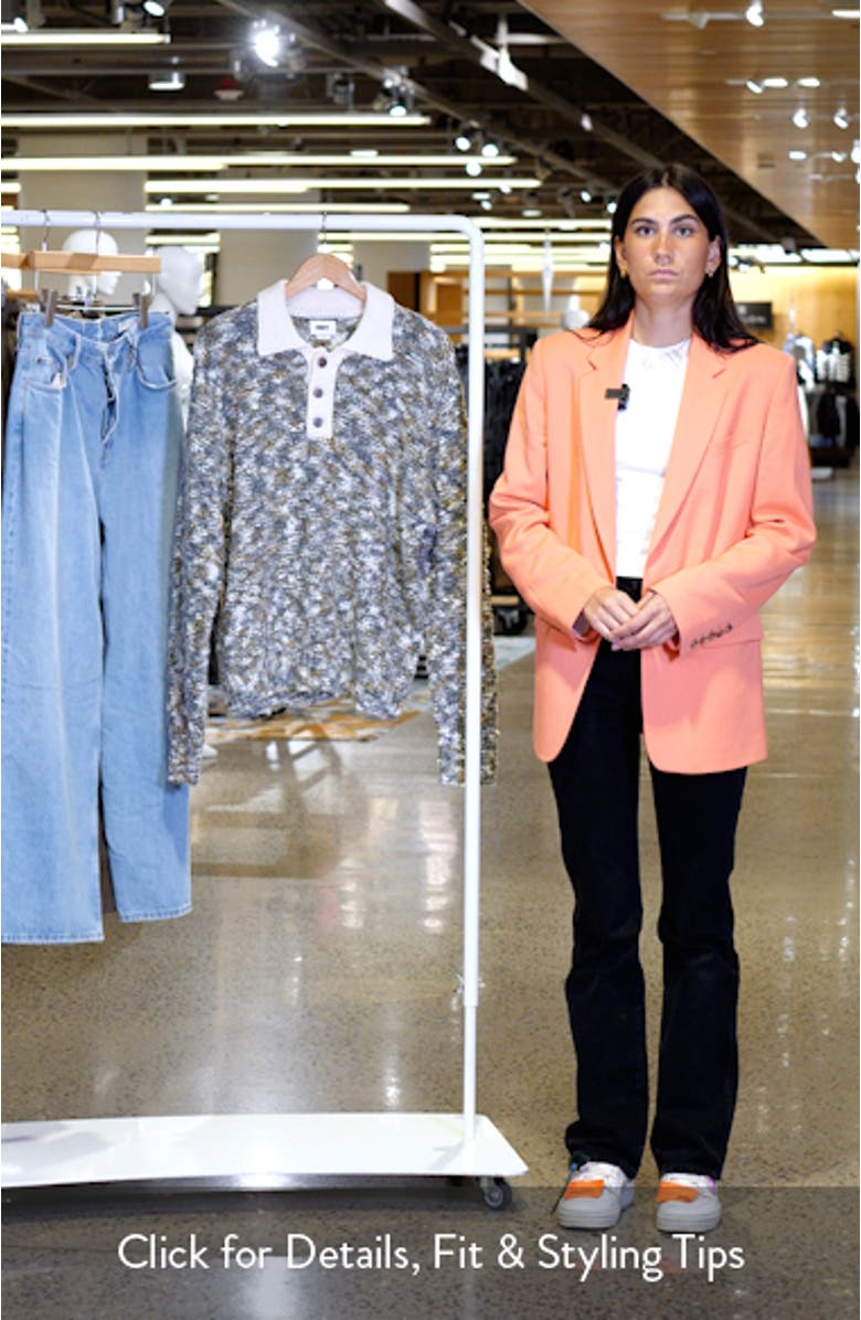 Reuben Textured Long Sleeve Polo Sweater, sales video thumbnail