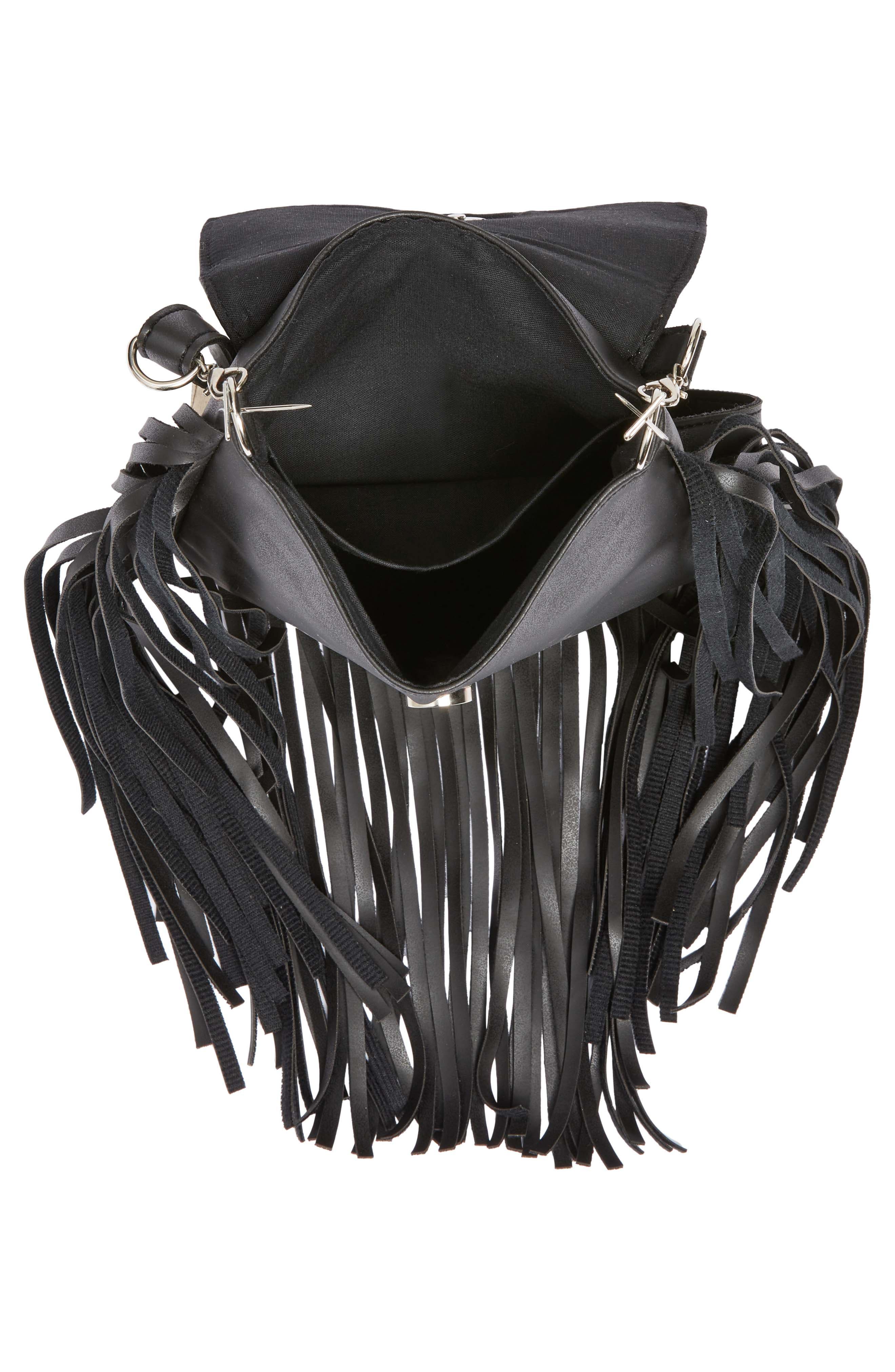 Area Stars Fringe Faux Leather Crossbody Bag, Alternate, color, 
