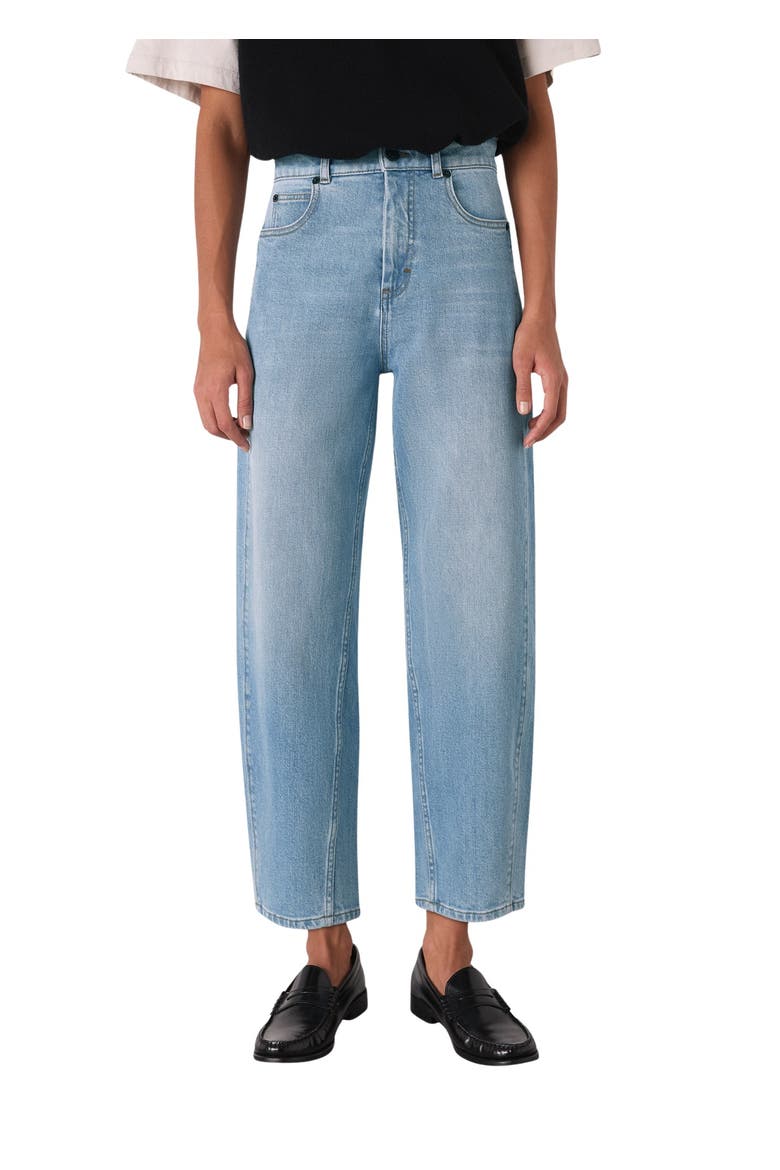 Stretch Barrel Leg Jean, Main, color, Light Wash